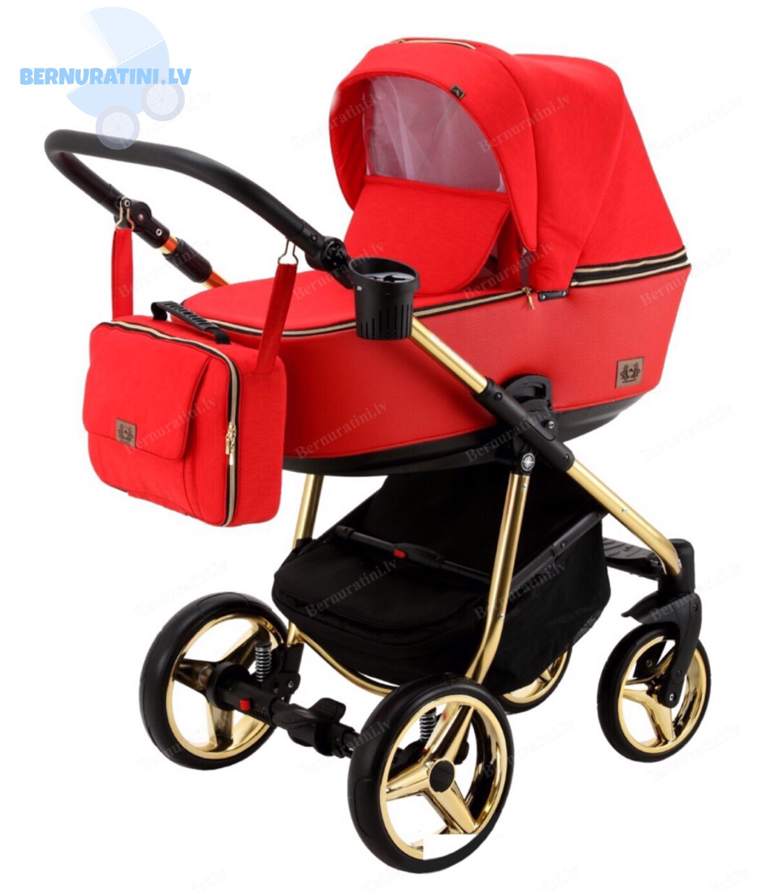 Adamex Reggio Special edition Y-832 (sarkana - zelta rāma) Bērnu ratiņi