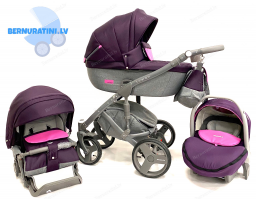 Riko Vario 04 Purple bērnu rati trīs vienā 