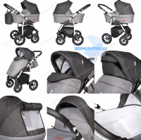 BabyMerc Q9 175 (brūna) bērnu rati 3-1