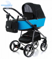 Adamex Reggio Special edition Y-827 (melna/zila - sudraba rāma) Bērnu ratiņi