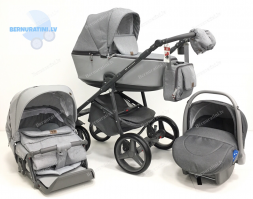Adamex Reggio Premium Y-56 (pelēka - pelēka rāma) Bērnu ratiņi