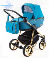 Adamex Reggio Special edition Y-826 (zila - zelta rāma) Bērnu ratiņi