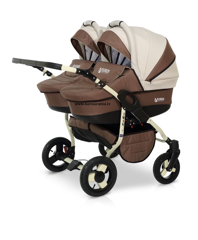 Verdi Twin col.03 (brūna) bērnu rati dvīņiemi